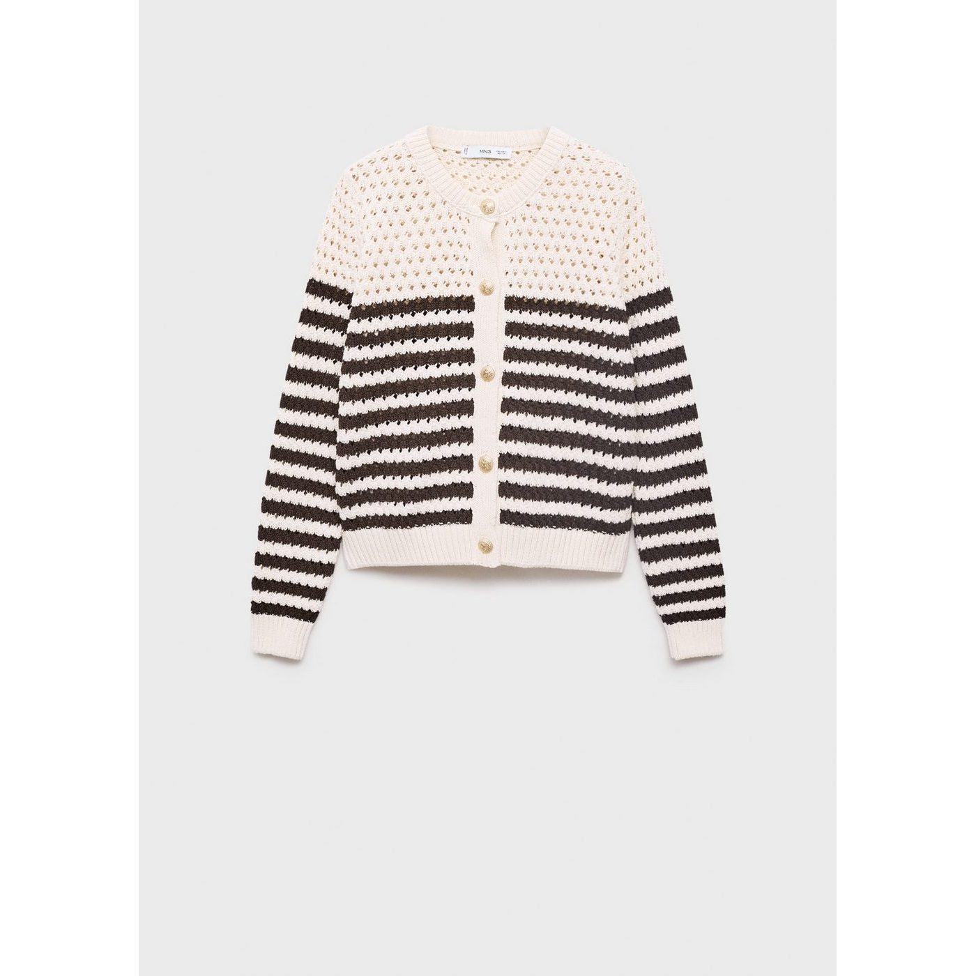 Cardigan Maille Ajourée Rayures