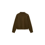 Zip Mock-Neck Pullover - Khaki