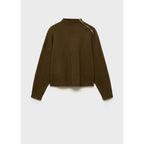 Zip Mock-Neck Pullover - Khaki