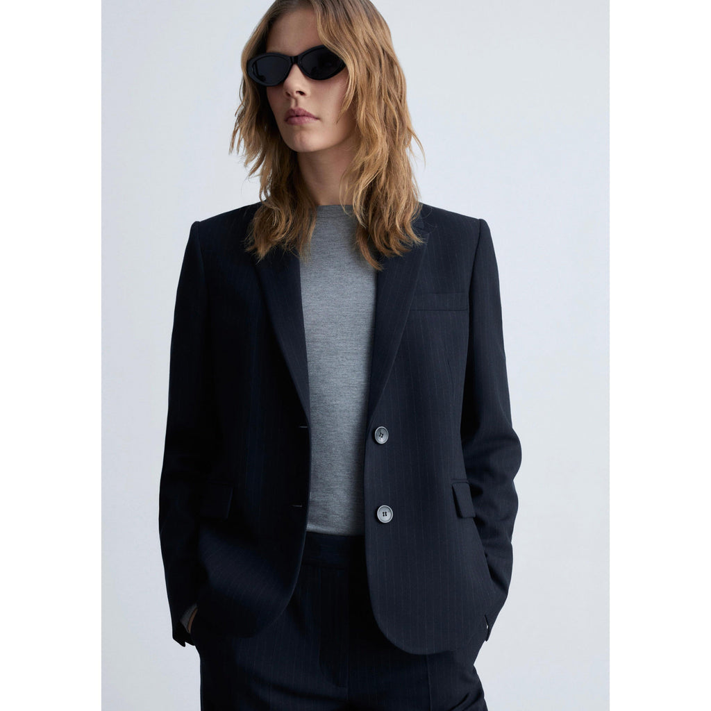 Veste De Costume Fines Rayures - Dark Navy