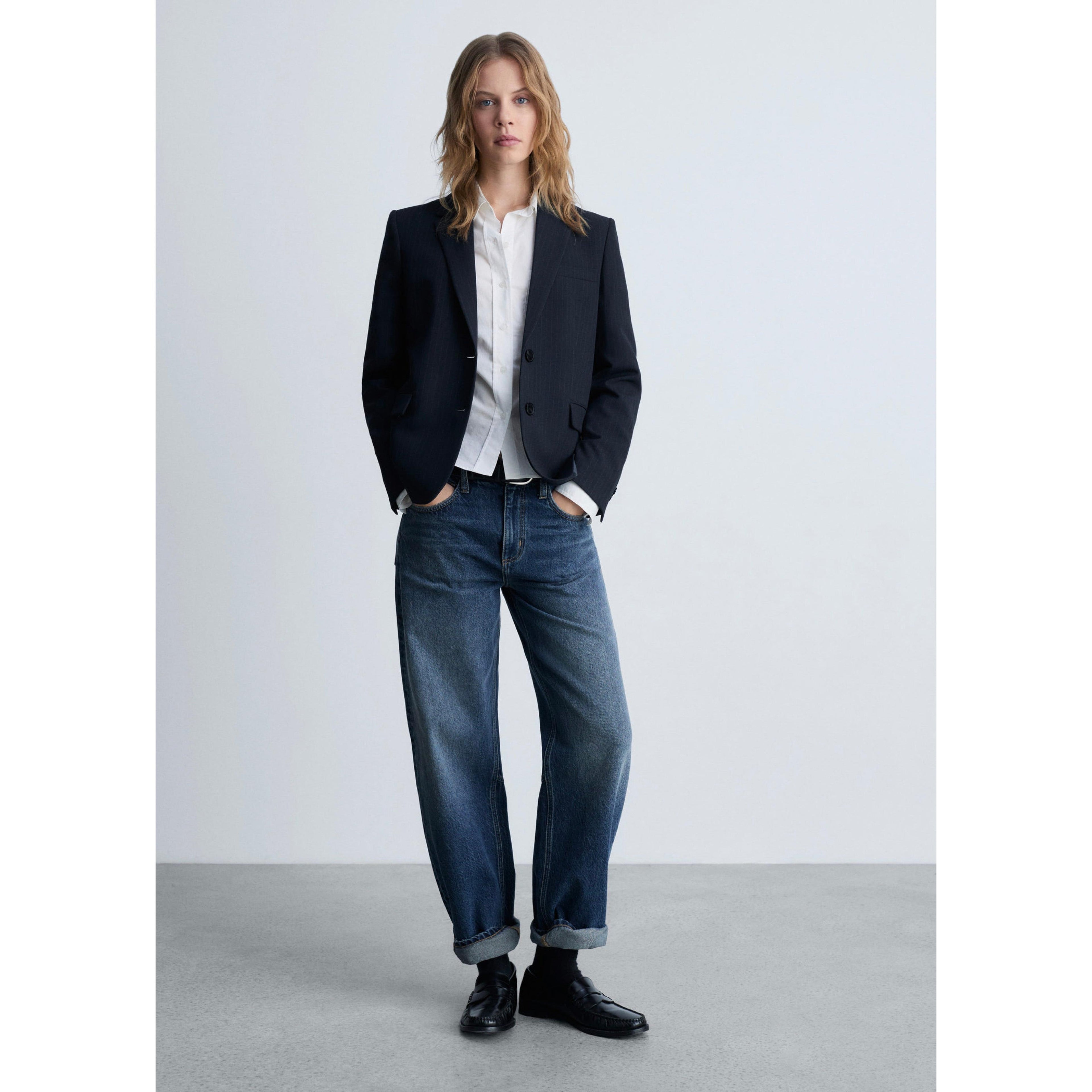 Veste De Costume Fines Rayures - Dark Navy