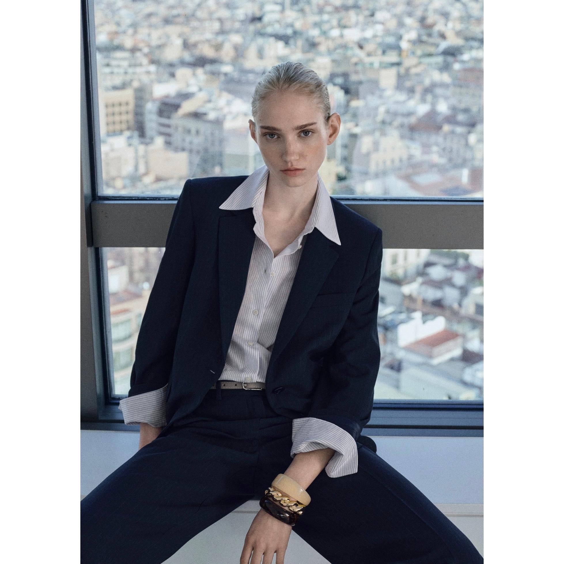 Veste De Costume Fines Rayures - Dark Navy