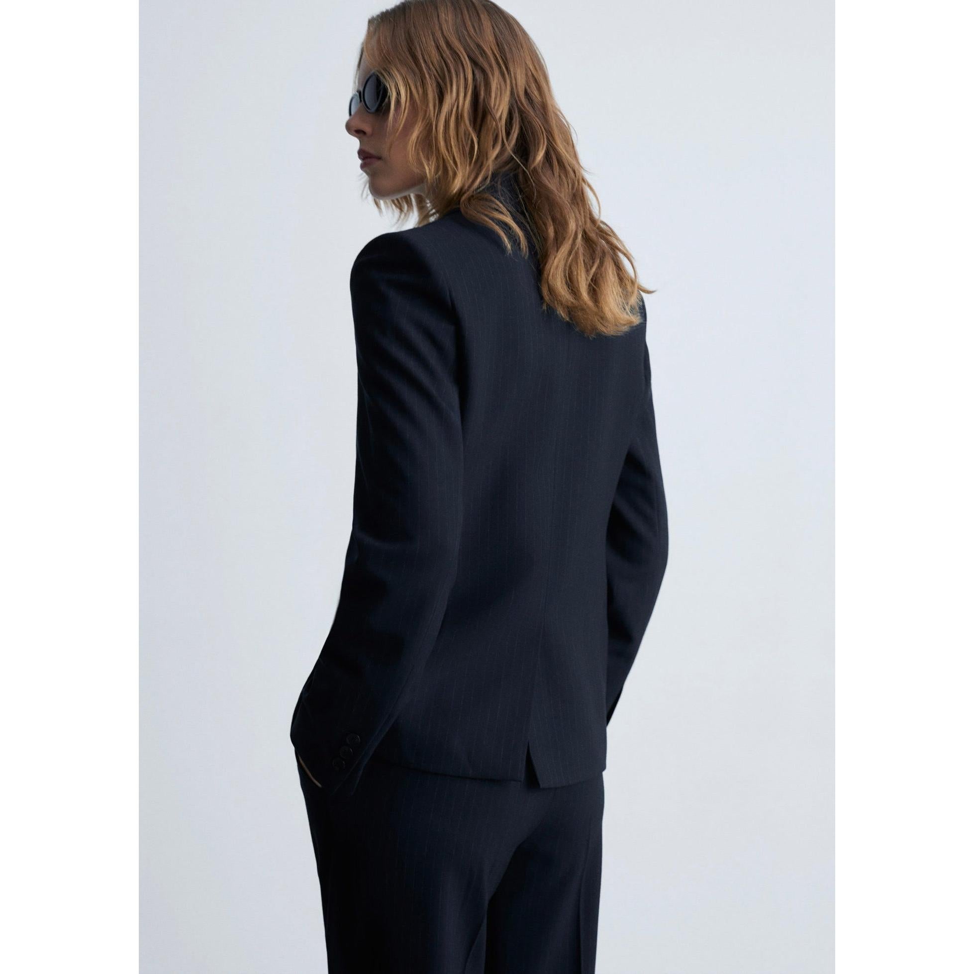 Veste De Costume Fines Rayures - Dark Navy