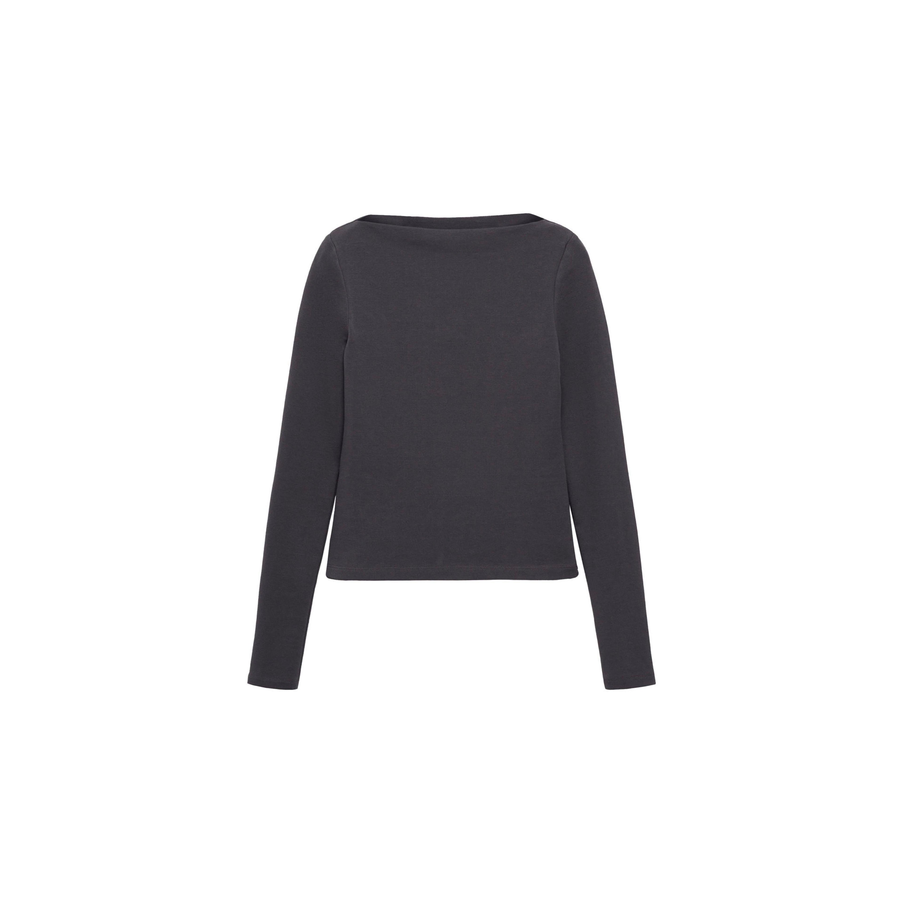 T-Shirt Col Bateau Coton - Charcoal