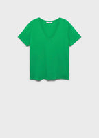 T-Shirt Col En V - Green