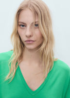 T-Shirt Col En V - Green