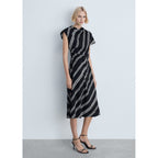 Robe Midi Imprimé À Rayures