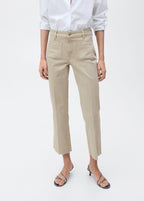 Jean Flare Crop Poches - Pastel Green