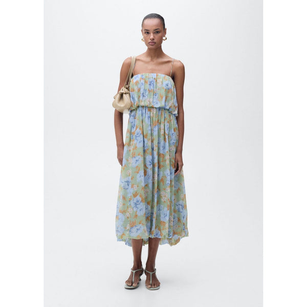 Robe À Fleurs Taille Froncée