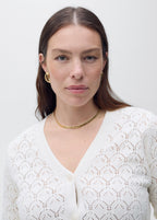 Cardigan Maille Détails Ajourés - Ecru