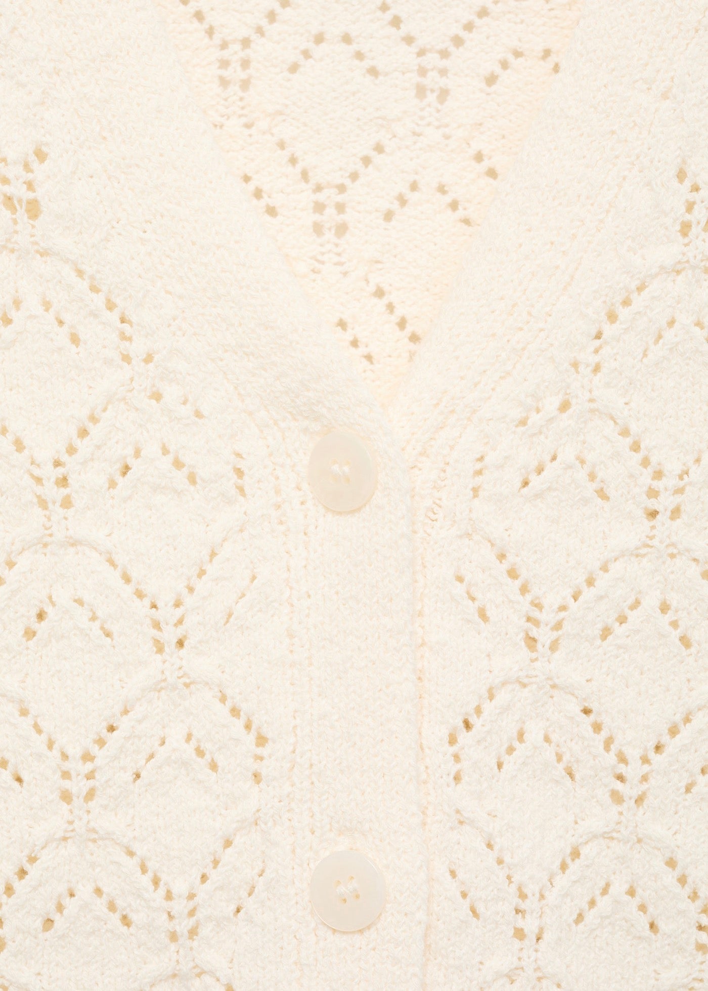 Cardigan Maille Détails Ajourés - Ecru