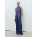 Striped Belt Jumpsuit