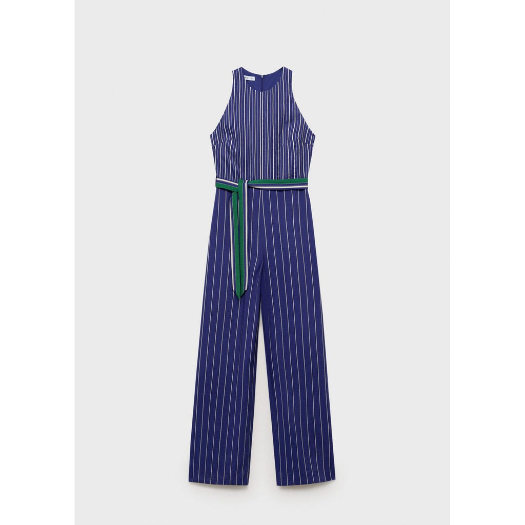 Striped Belt Jumpsuit