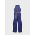 Striped Belt Jumpsuit