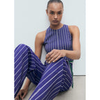 Striped Belt Jumpsuit