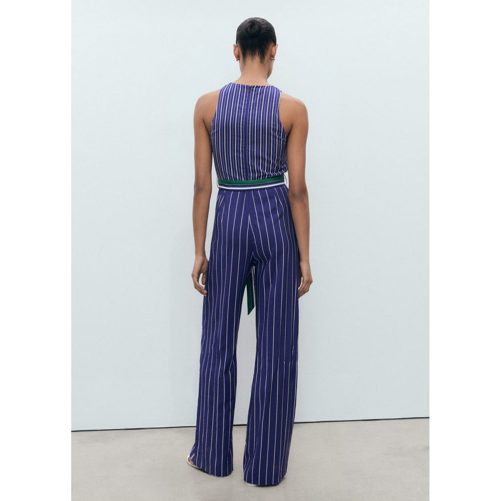 Striped Belt Jumpsuit
