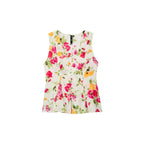 Blouse Ajustée À Fleurs Et Boutons