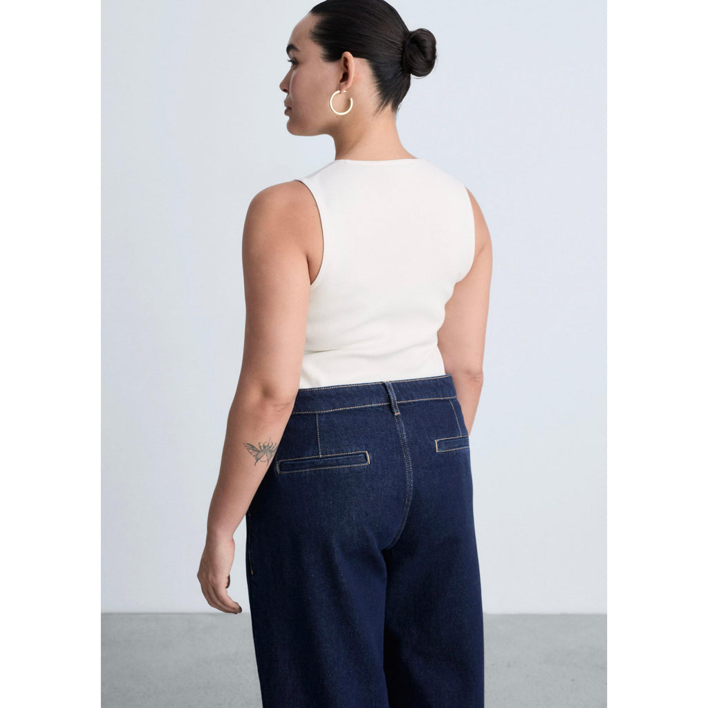 Jean Wideleg Pinces Rinse Wash - Open Blue