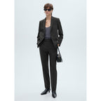 Pantalon De Costume Fines Rayures - Dark Heather Grey