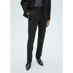 Pantalon De Costume Fines Rayures - Dark Heather Grey