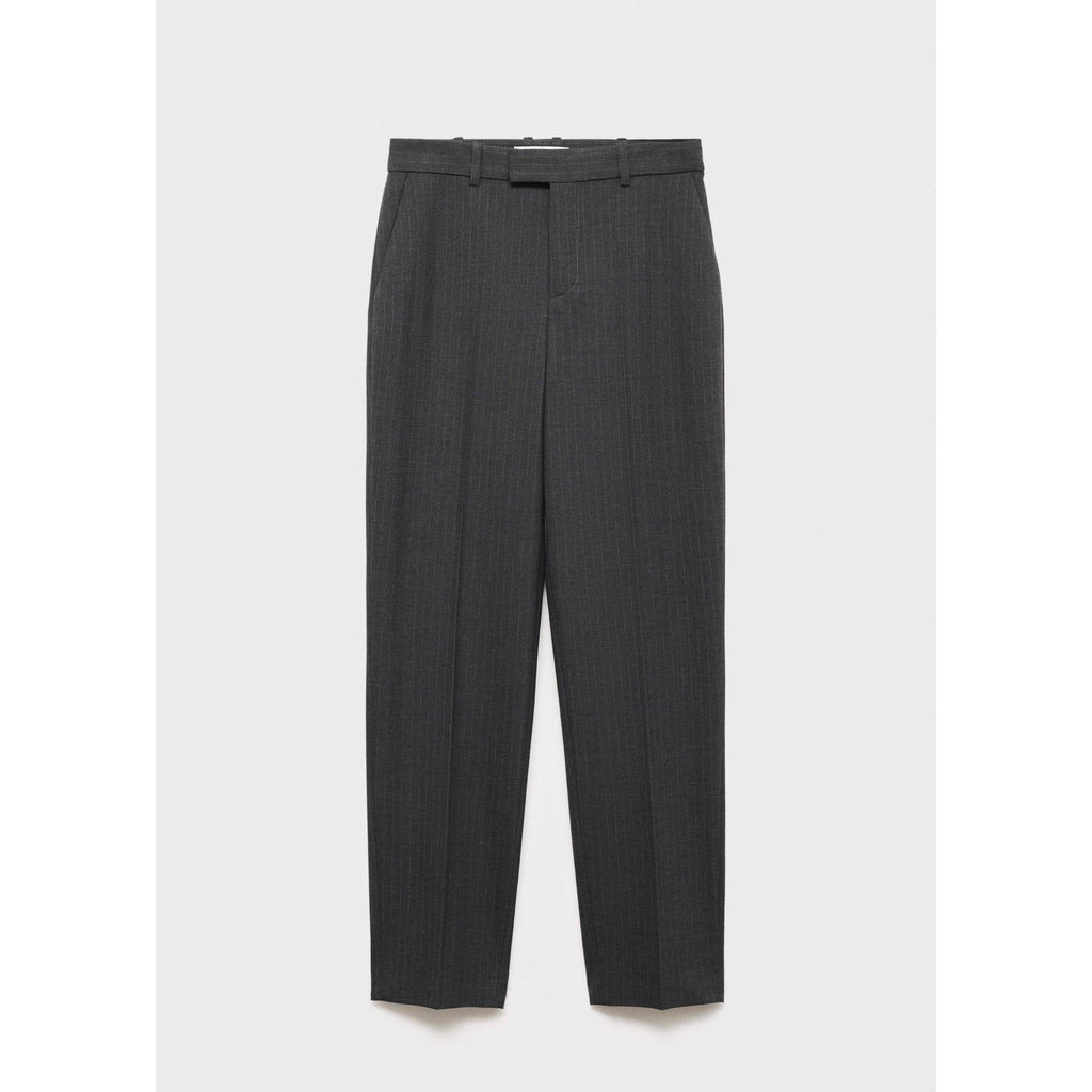 Pantalon De Costume Fines Rayures - Dark Heather Grey