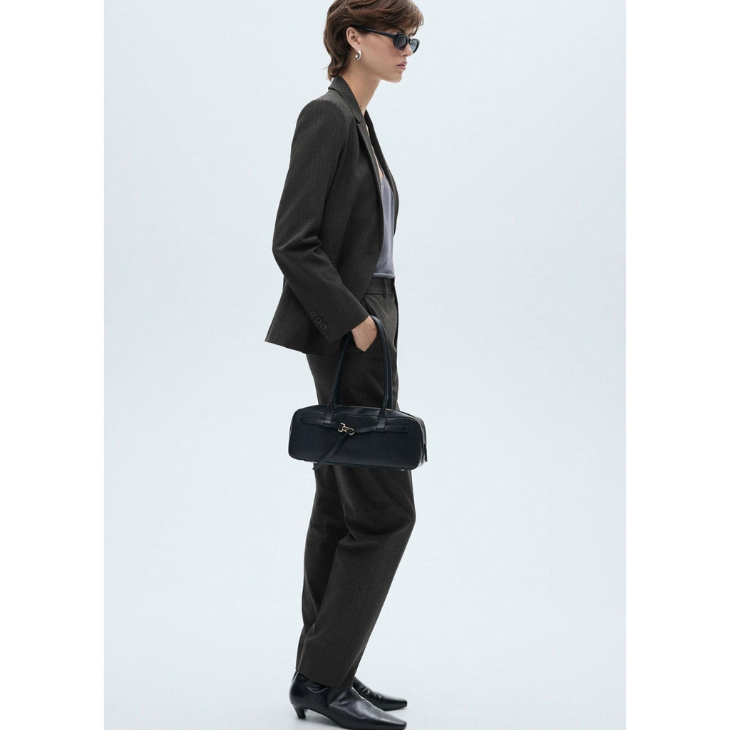 Pantalon De Costume Fines Rayures - Dark Heather Grey