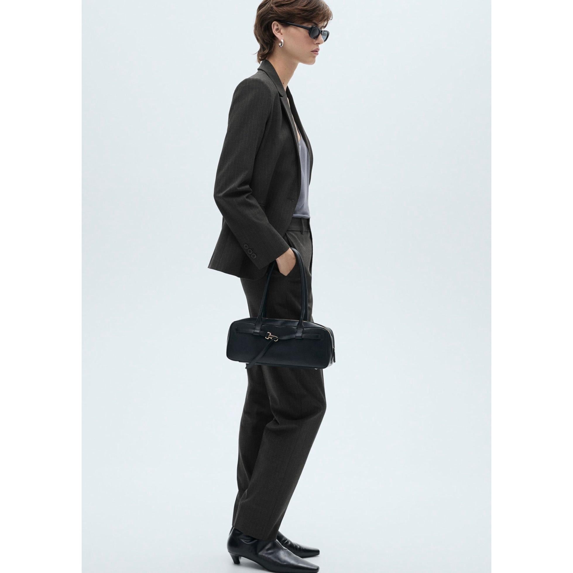 Pantalon De Costume Fines Rayures - Dark Heather Grey