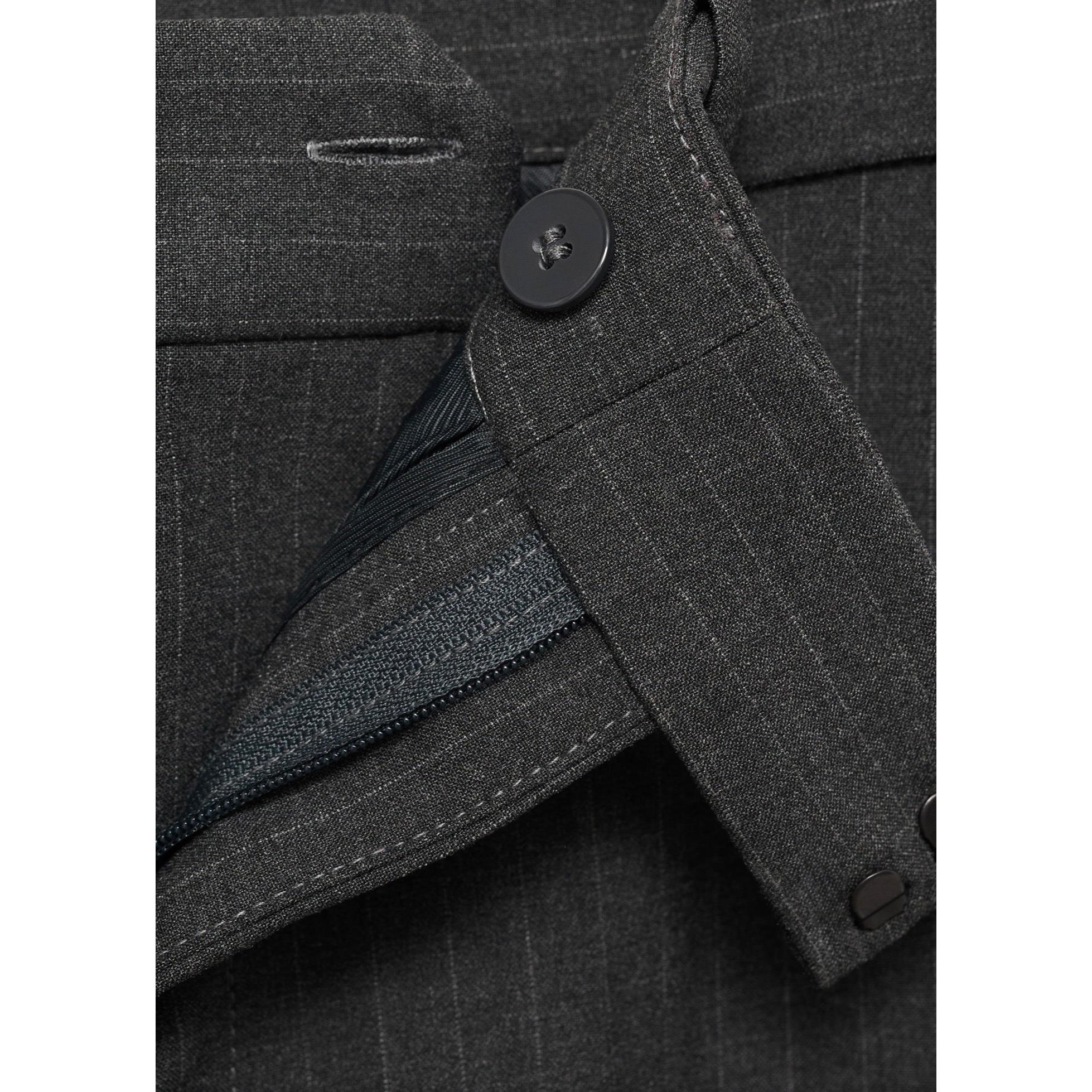 Pantalon De Costume Fines Rayures - Dark Heather Grey