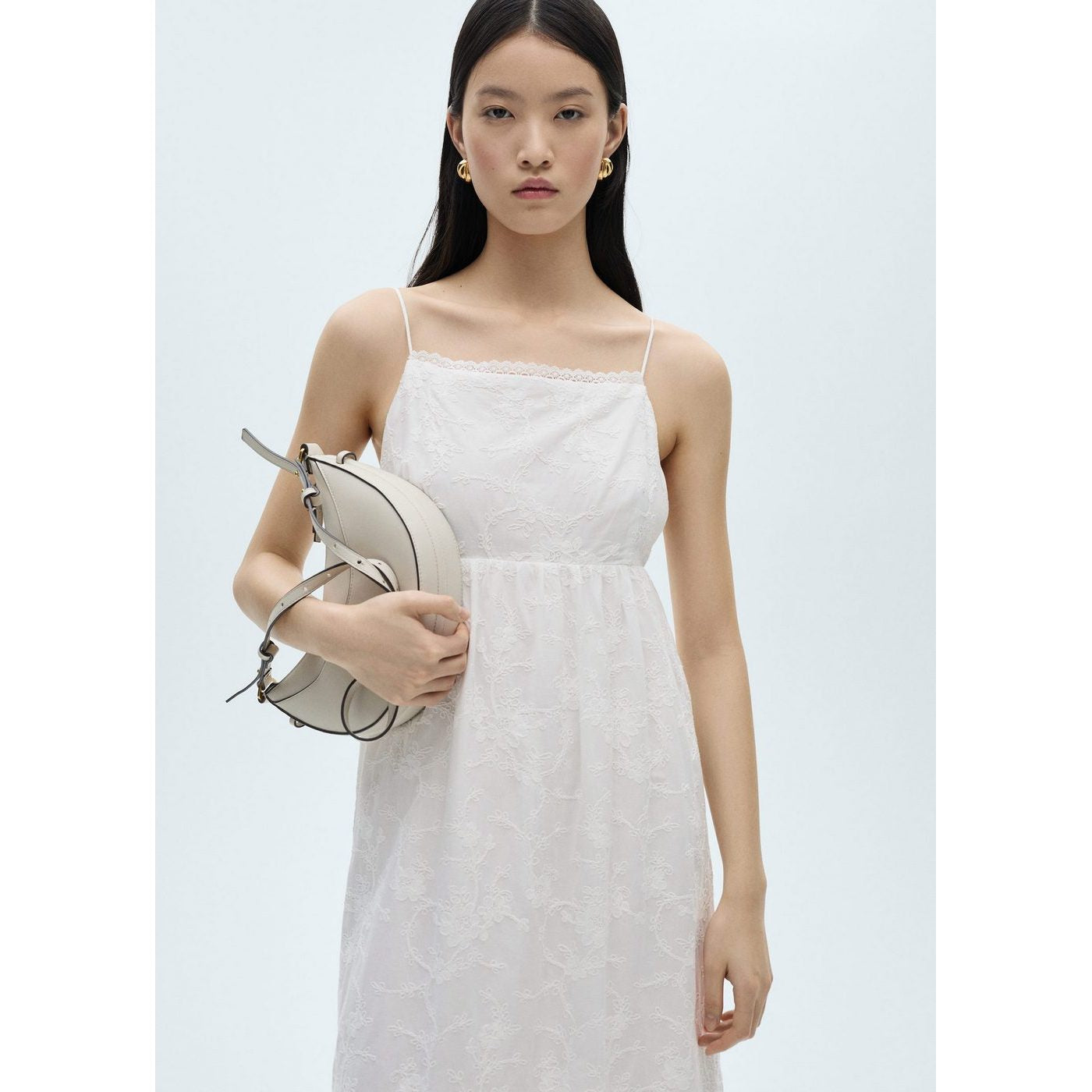 Robe Bretelles Broderie Florale