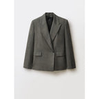 Oversized Double-Breasted Suit Jacket - Khaki