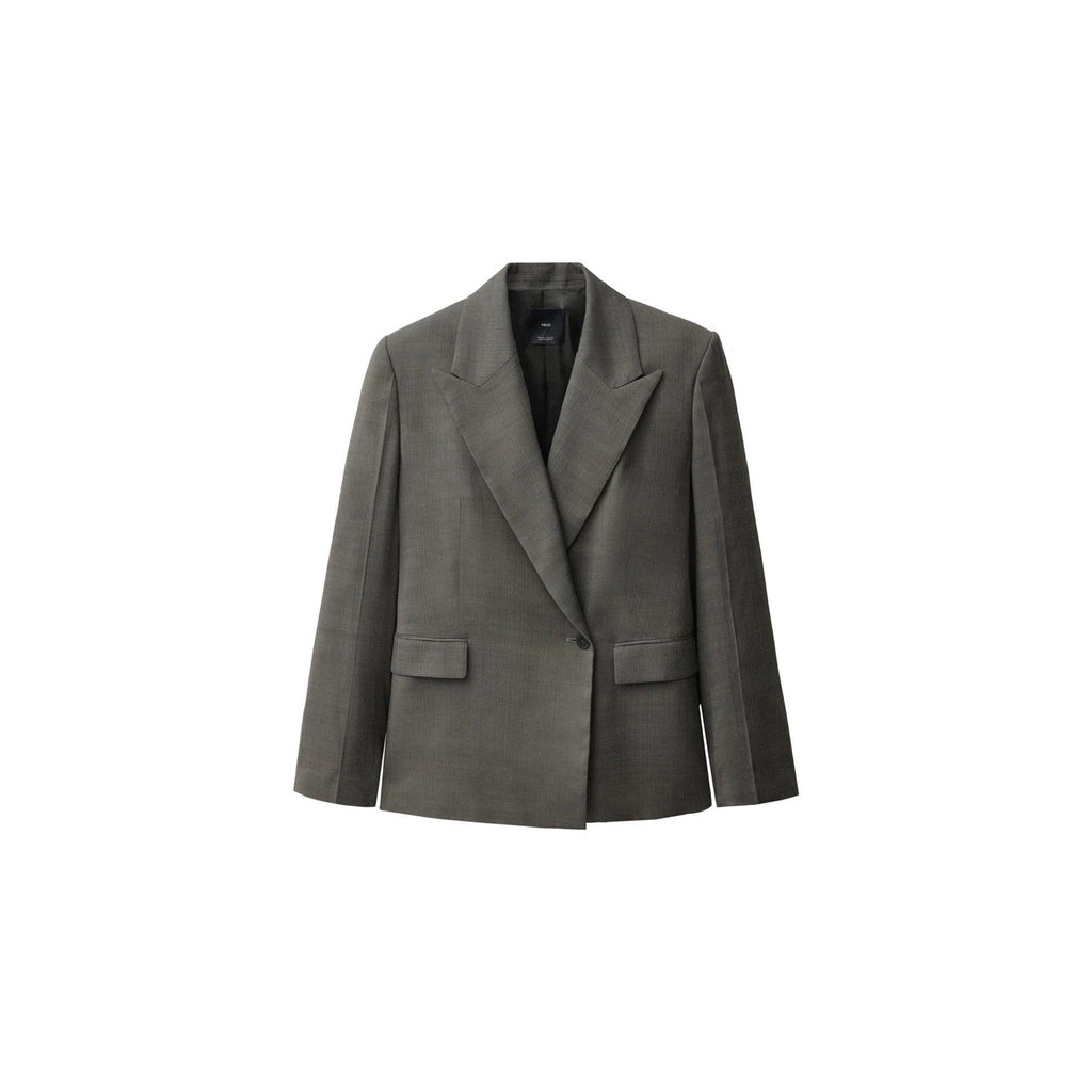 Oversized Double-Breasted Suit Jacket - Khaki