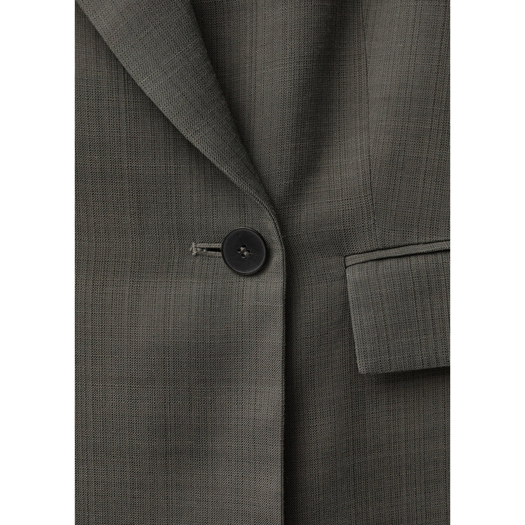 Oversized Double-Breasted Suit Jacket - Khaki