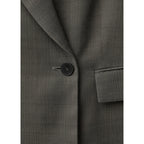Oversized Double-Breasted Suit Jacket - Khaki