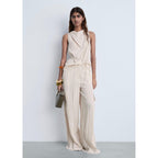 Pantalon Cargo Texturé - Natural
