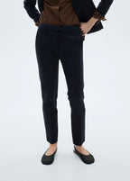 Pantalon Droit Maille Point De Rome - Dark Navy