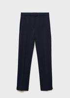 Pantalon Droit Maille Point De Rome - Dark Navy