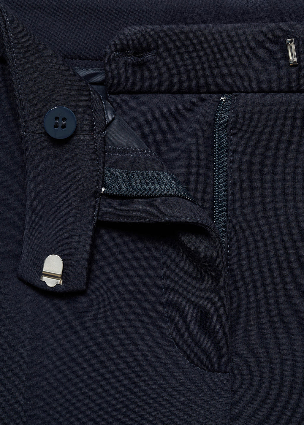 Pantalon Droit Maille Point De Rome - Dark Navy