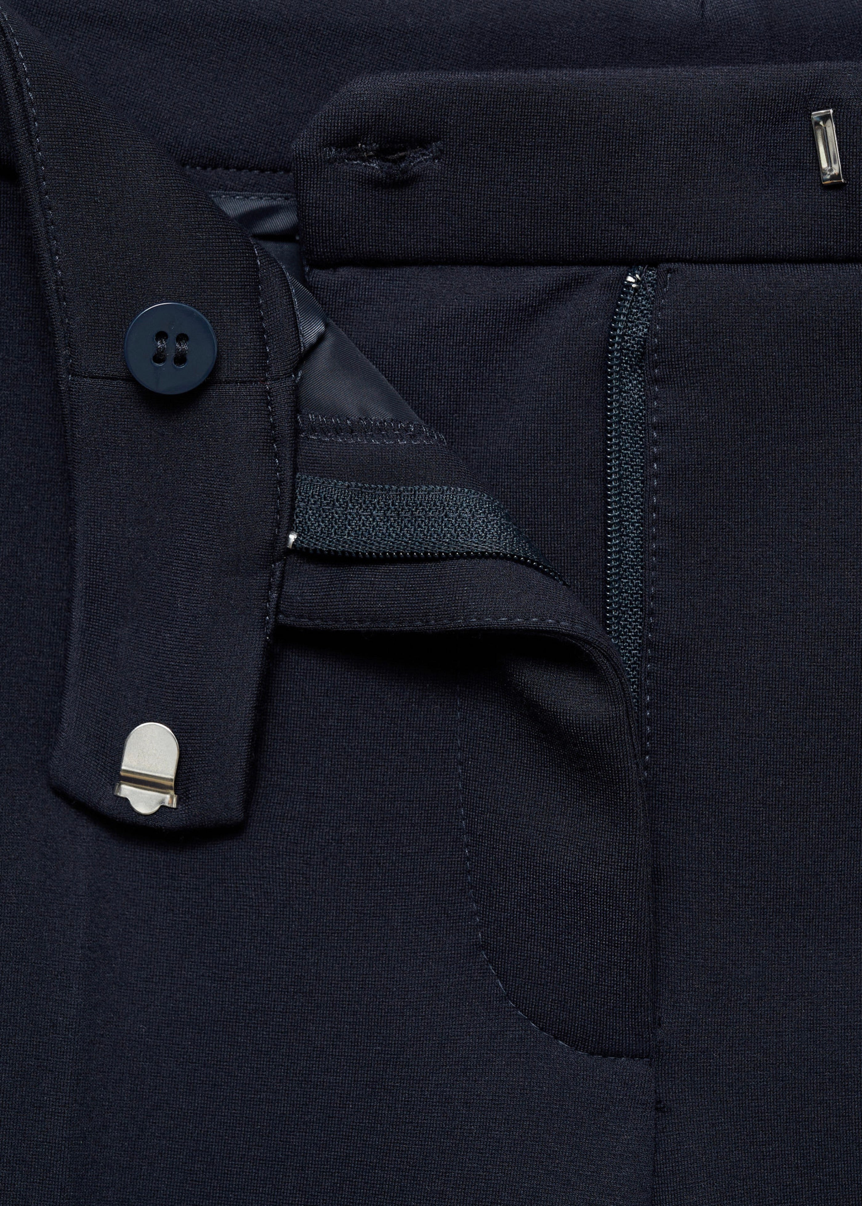 Pantalon Droit Maille Point De Rome - Dark Navy