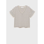 T-Shirt À Rayures Col En V