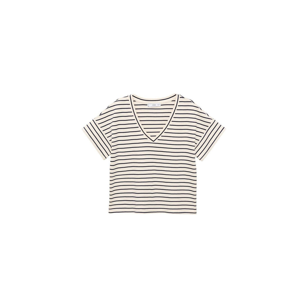 T-Shirt À Rayures Col En V