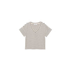 T-Shirt À Rayures Col En V