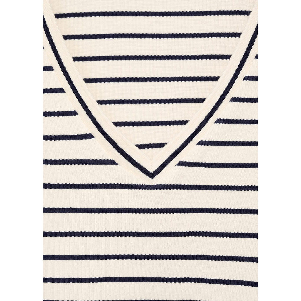 T-Shirt À Rayures Col En V