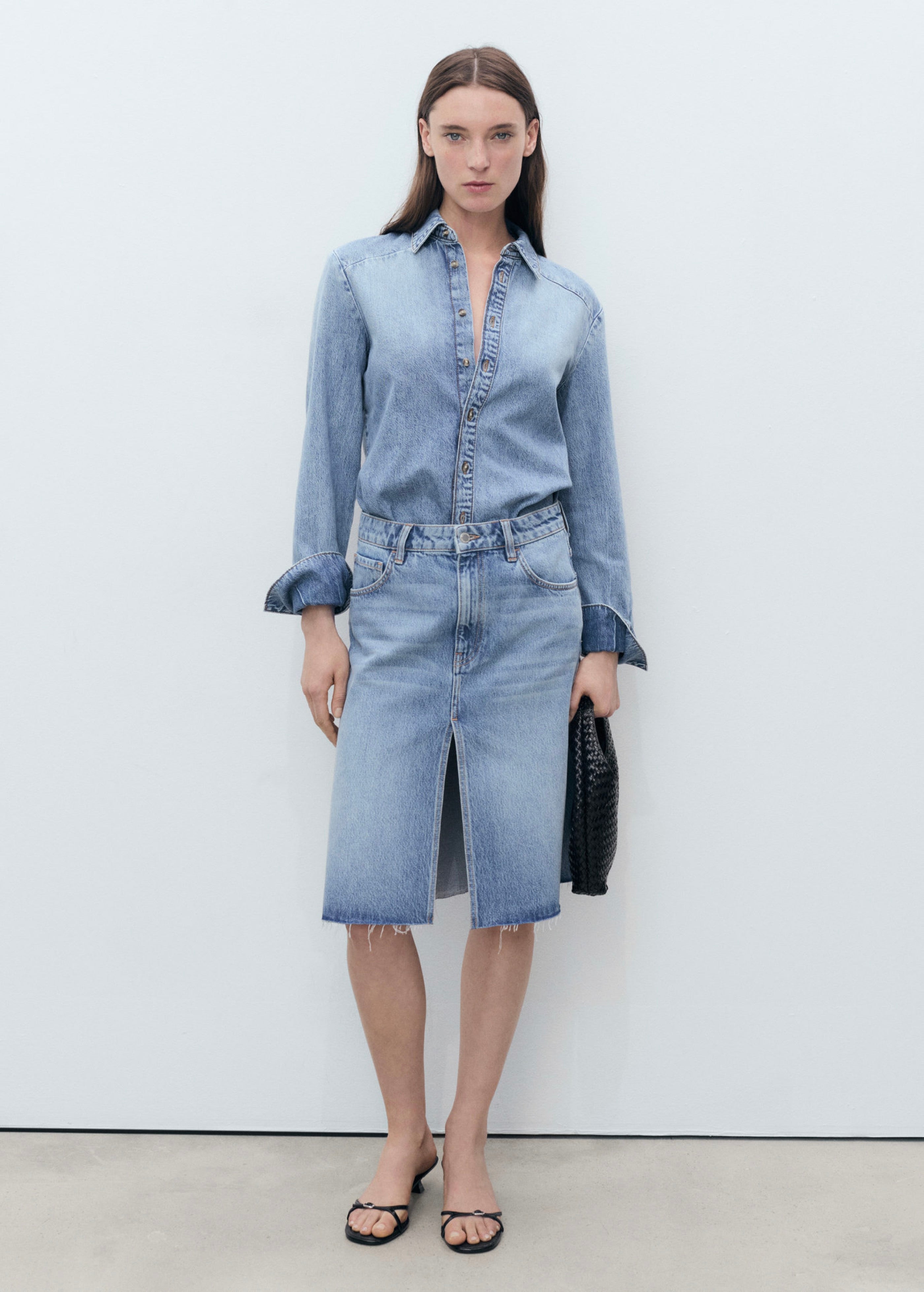 Jupe Midi Denim - Medium Blue