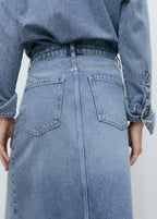 Jupe Midi Denim - Medium Blue