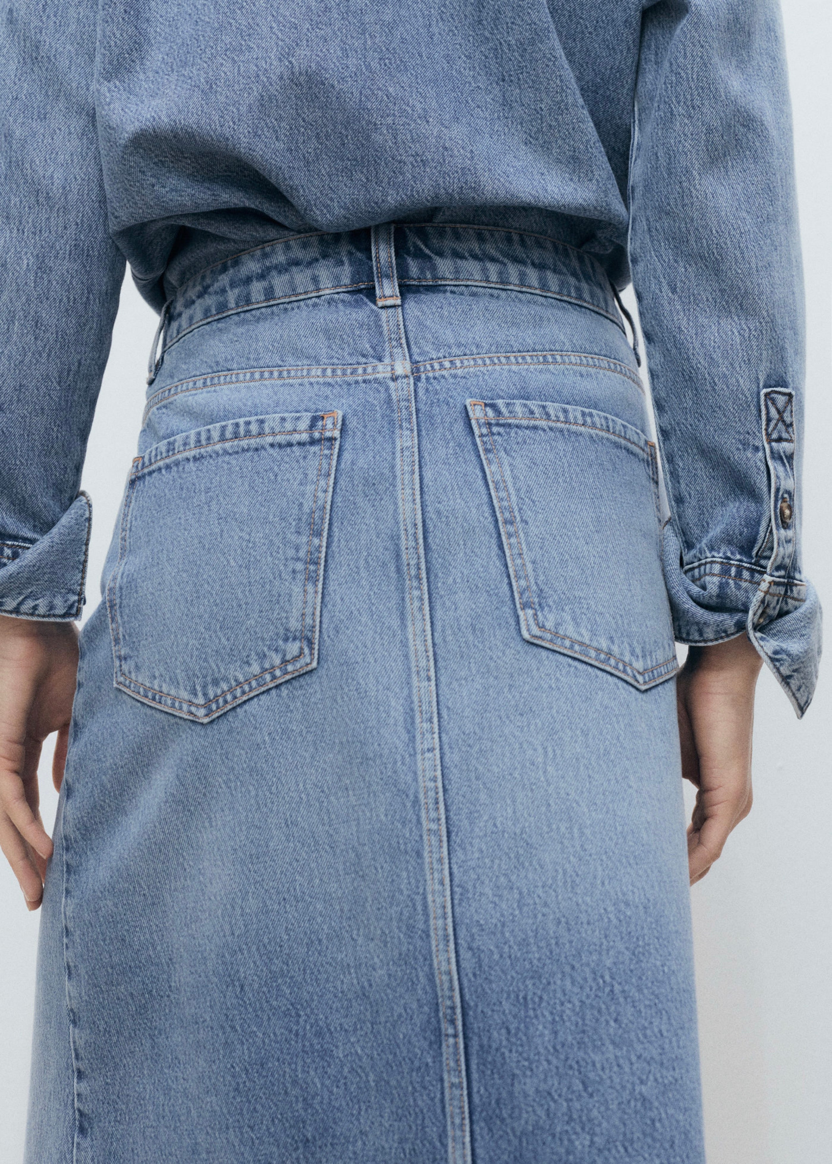 Jupe Midi Denim - Medium Blue