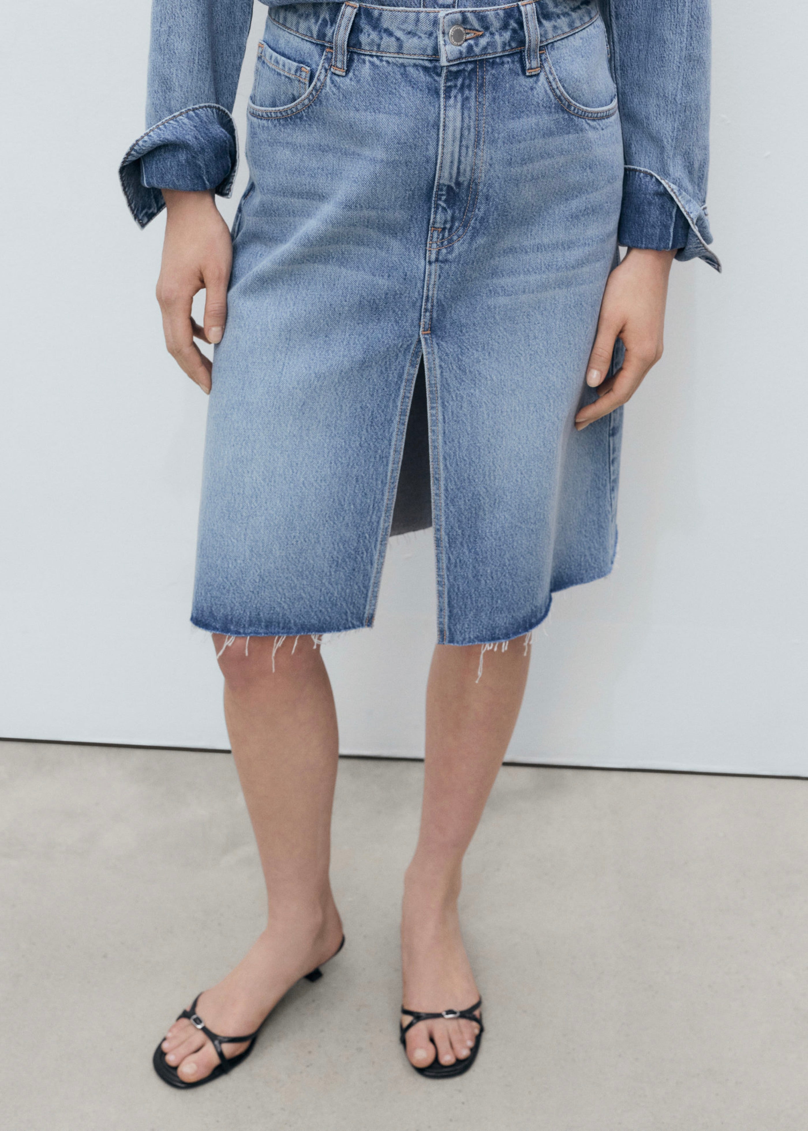 Jupe Midi Denim - Medium Blue