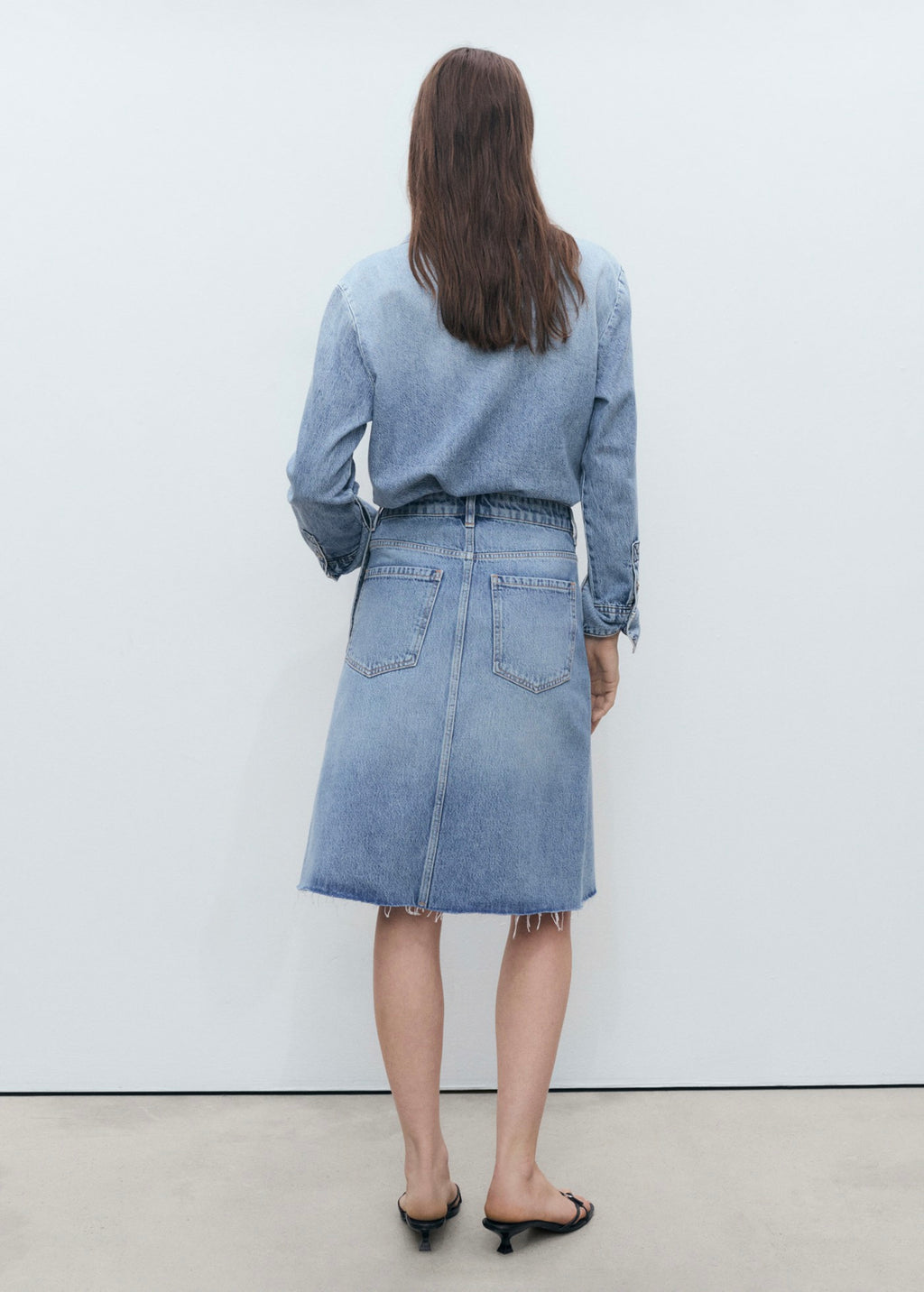 Jupe Midi Denim - Medium Blue