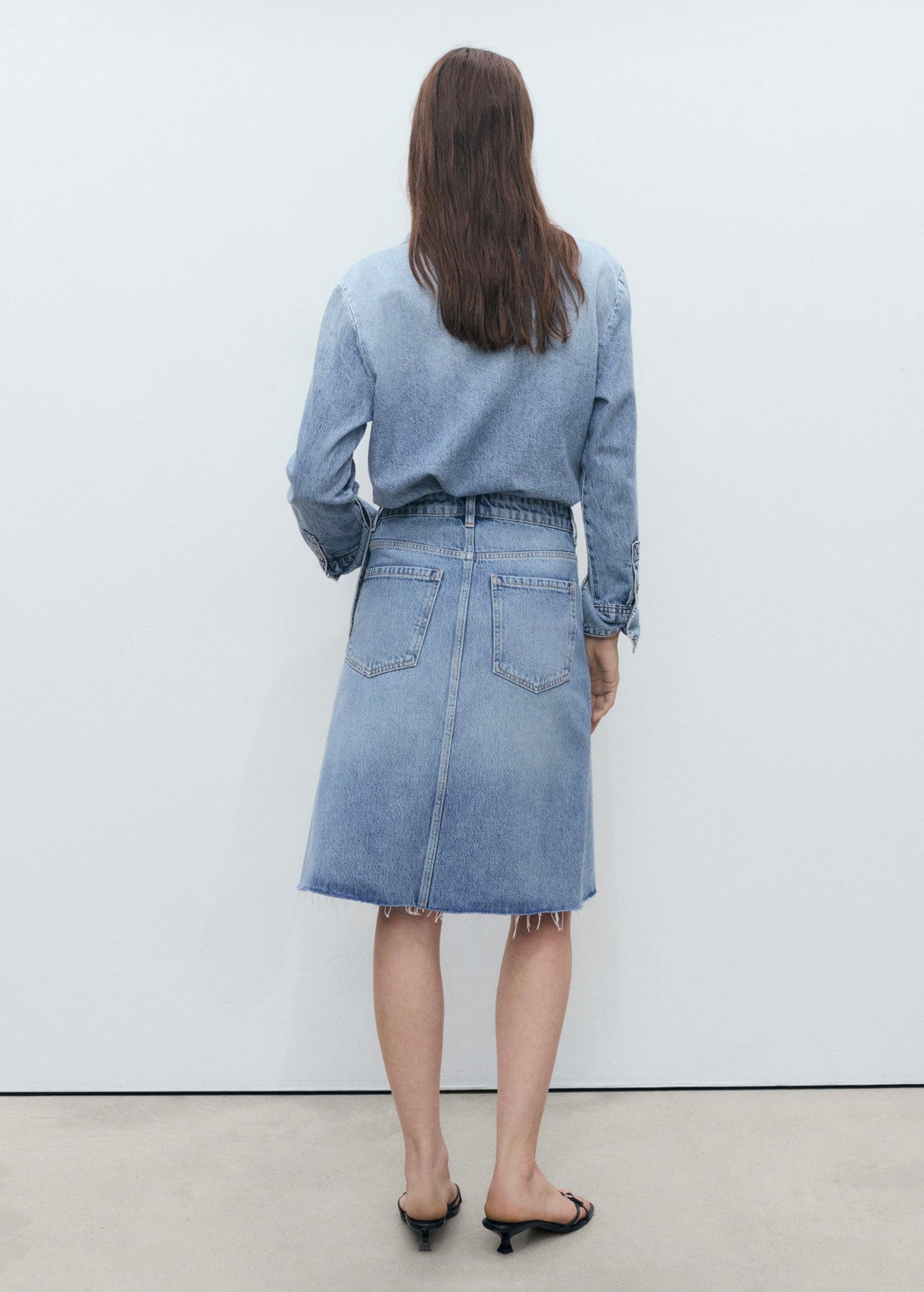 Jupe Midi Denim - Medium Blue