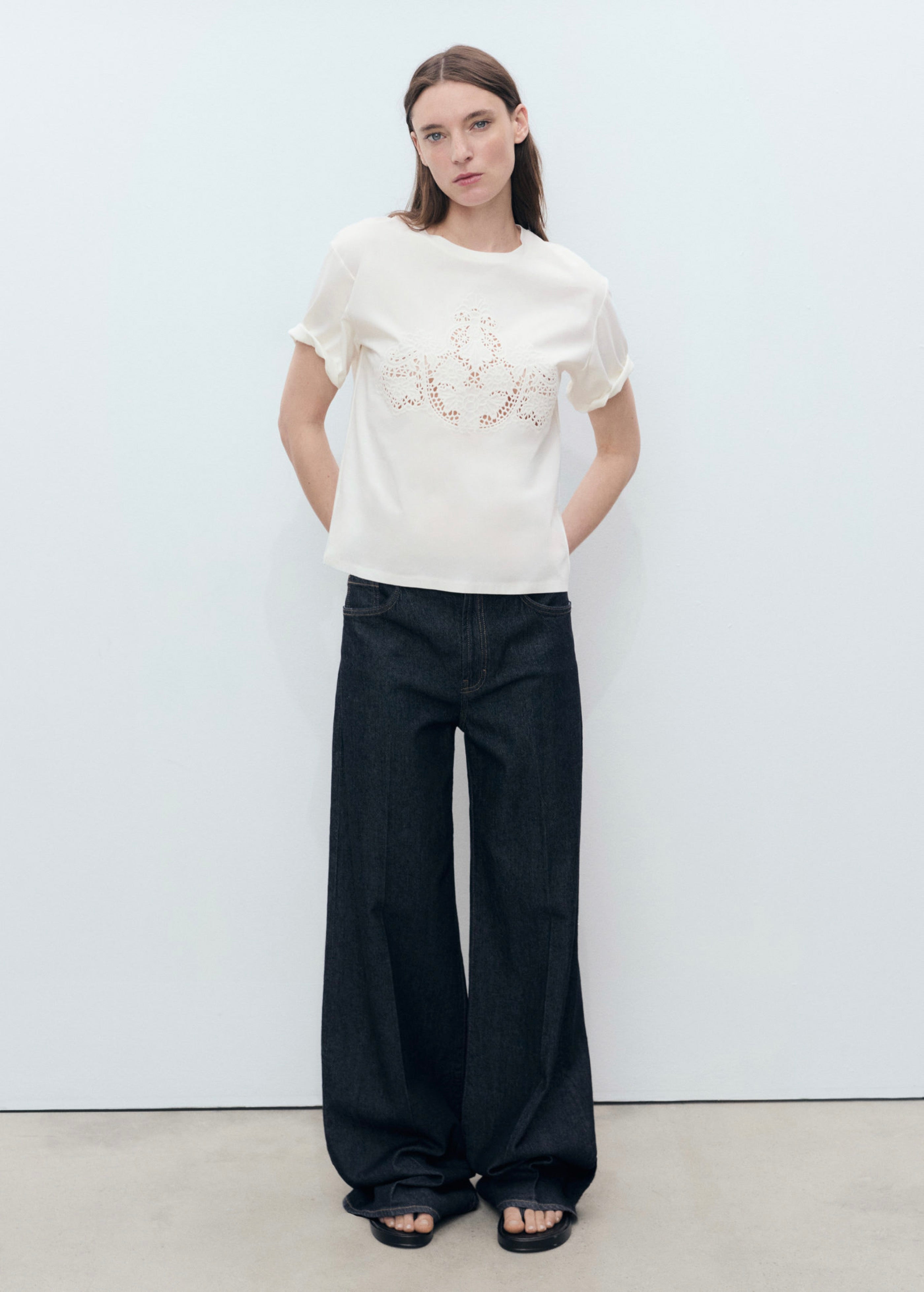 Embroidered Cotton T-Shirt - White