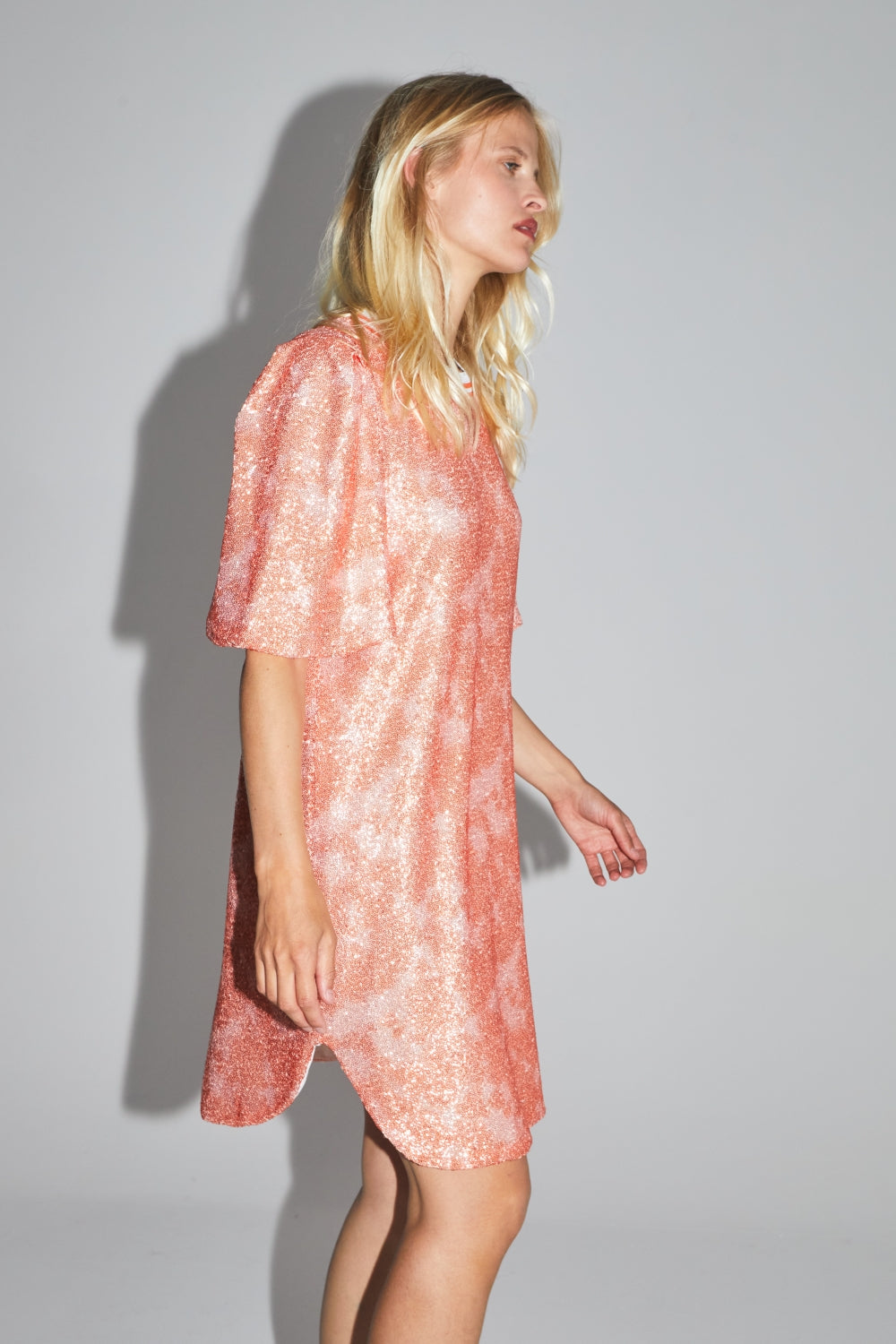 The Alix Short Dress With Orange Sequins